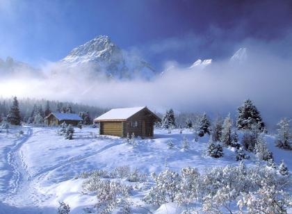 Un chalet dans la neige