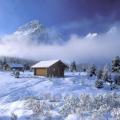 Un chalet dans la neige